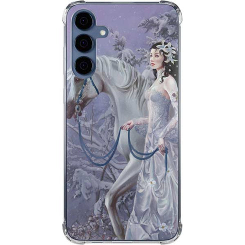 Fairy with Horse in Snow by Nene Thomas Galaxy A35 5G Clear Case